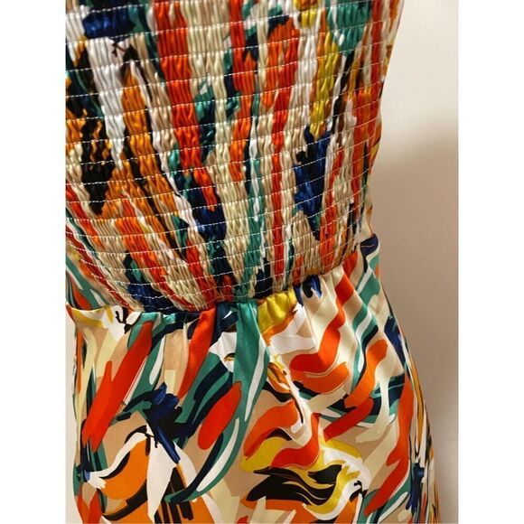 New ASTR The Label Mariela Abstract Satin Midi Dress Size M - Picture 8 of 10
